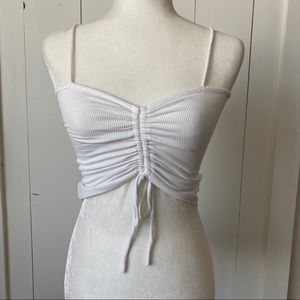 Ribbed Ruche Tank Top